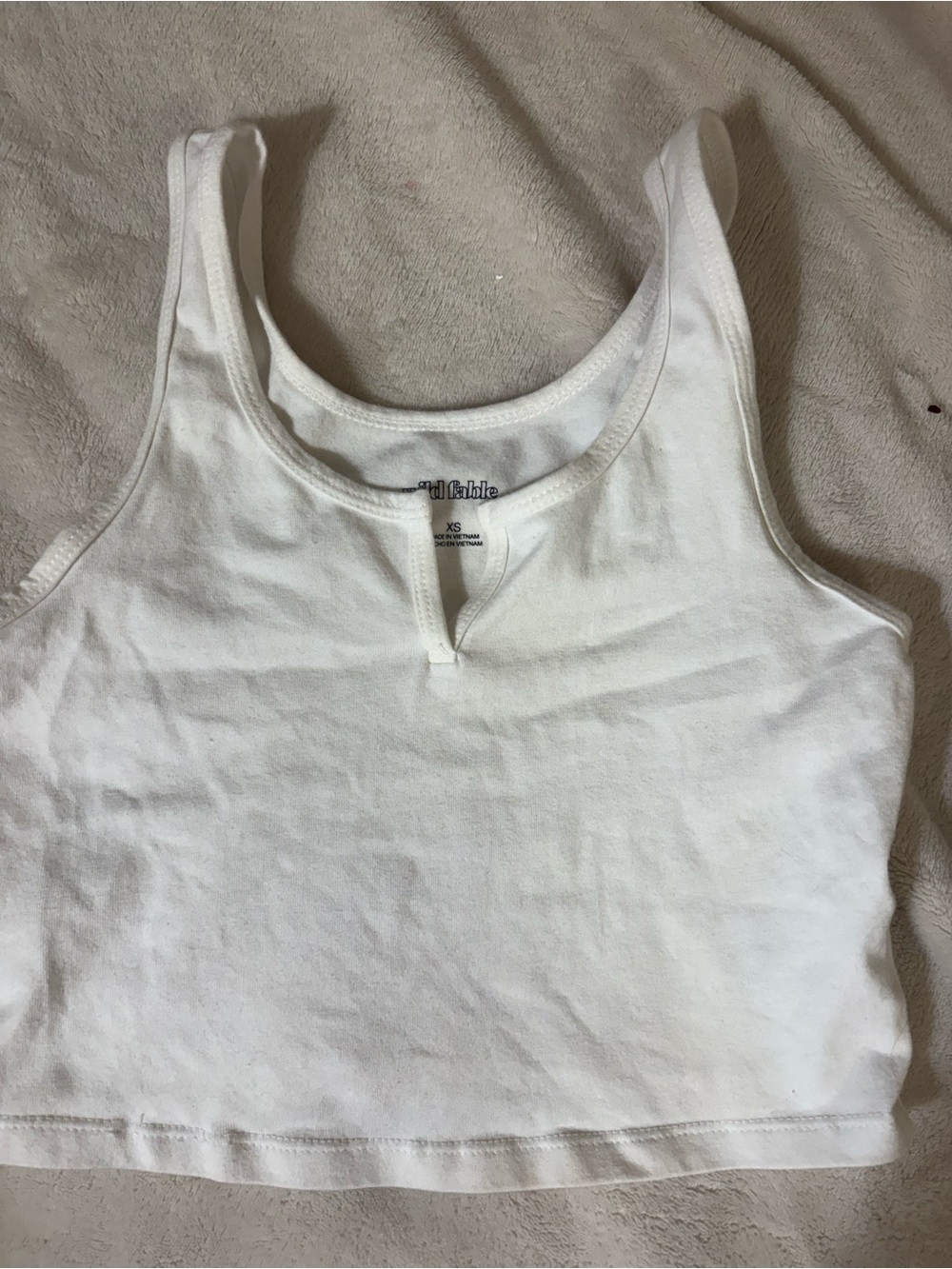wild fable White Notch Front Crop Tank